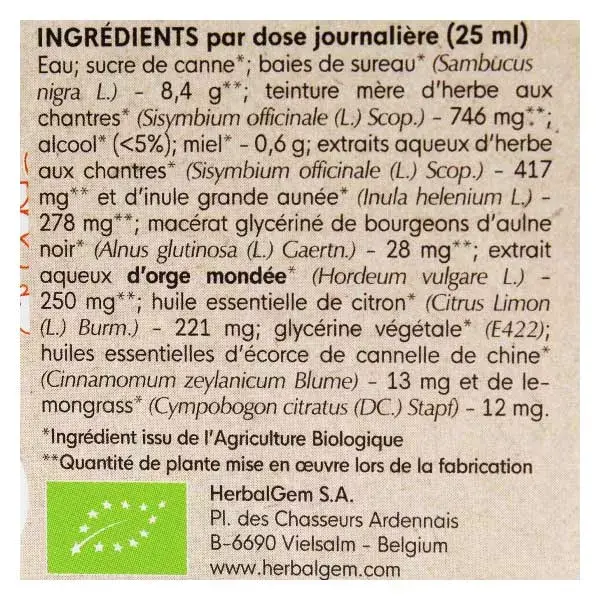 Xarope Orgânico para Cantores Herbalgem 150ml