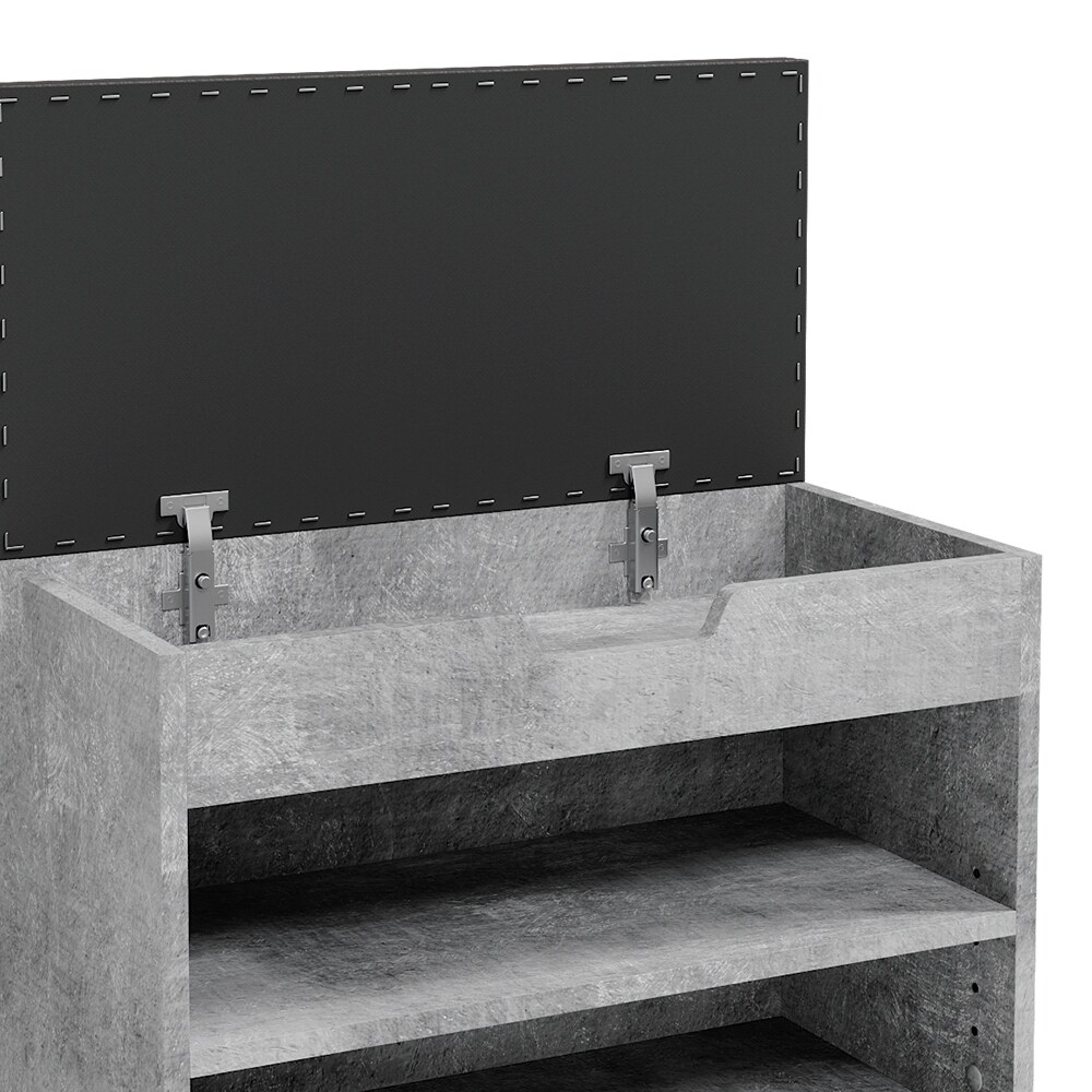 VICCO Schuhbank Schuhschrank Schuhablage Sitzbank Klappdeckel 6 Paar Beton