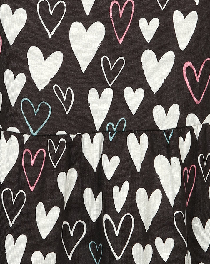 Kleid SWEET HEART in anthrazit/weiß