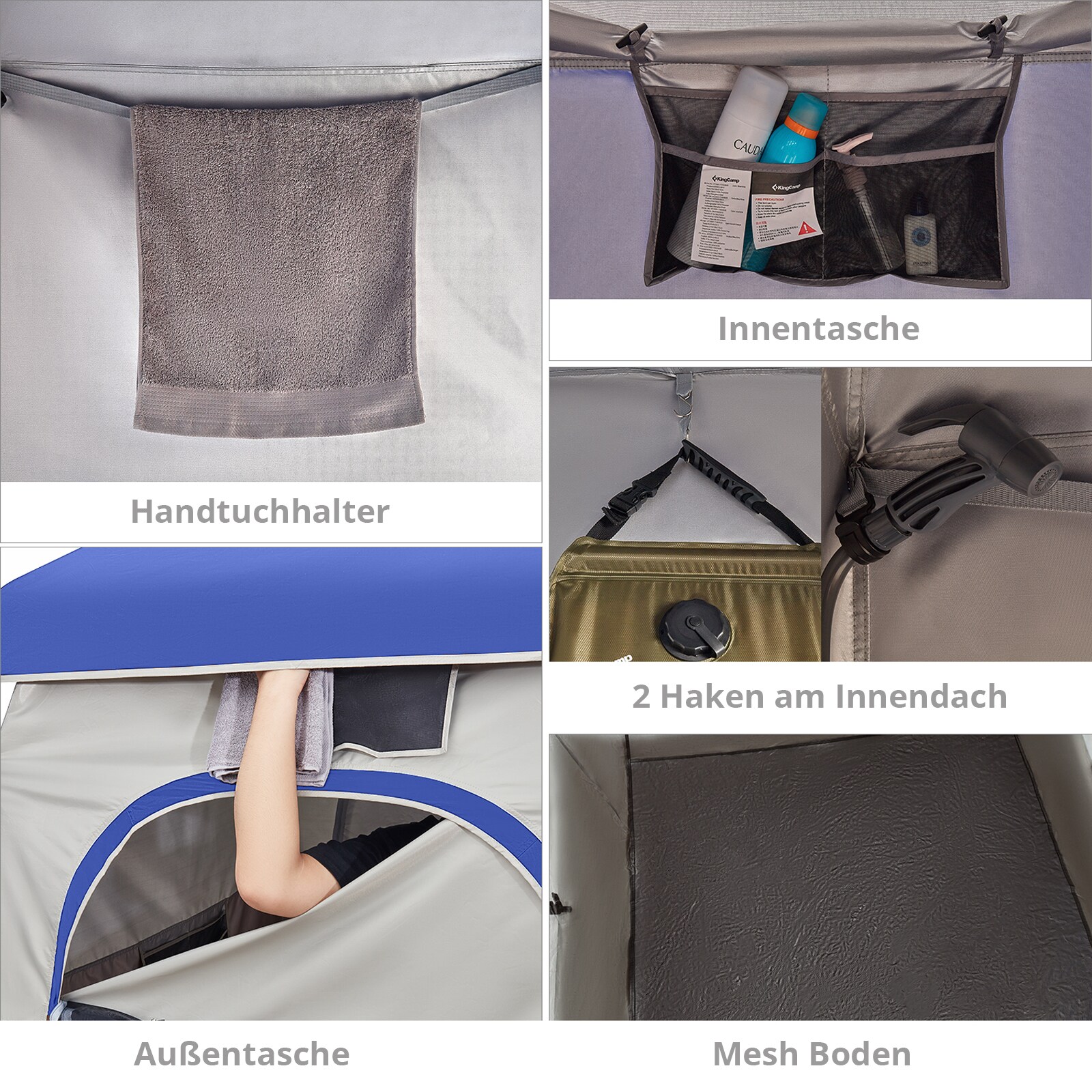 KINGCAMP Duschzelt Marasusa II Camping Umkleidezelt WC Toiletten Zelt 2 Personen