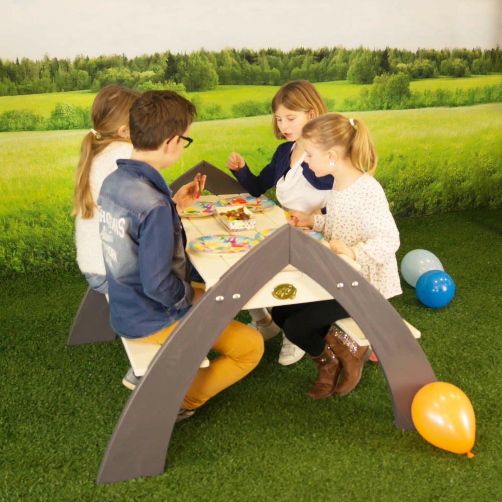 Axi kylo xl table pique nique enfant en bois gris & blanc