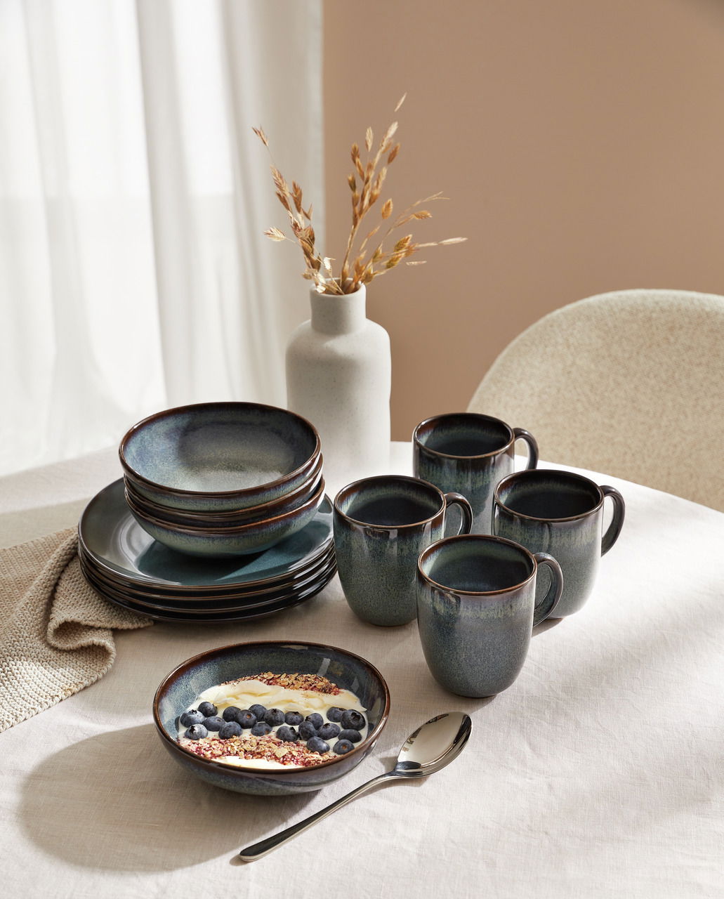 Like by Villeroy & Boch Frühstücks-Set 12tlg. LAVE GRIS