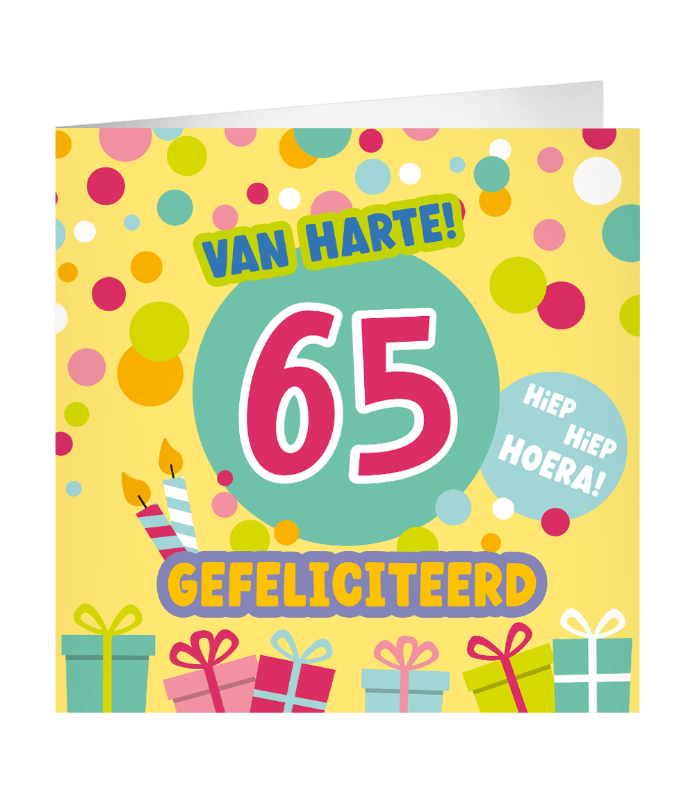 65 Jaar Wenskaart 23cm