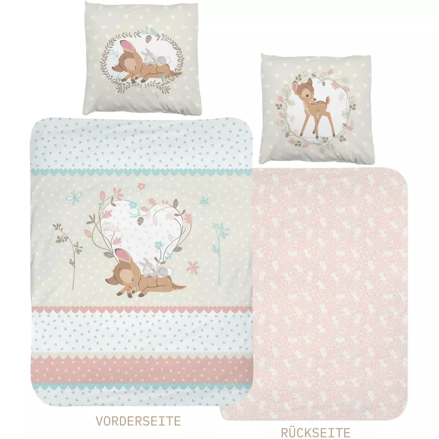 MTOnlinehandel Bettwäsche Bambi Kinder-Bettwäsche , Renforce, 80x80 + 135x200 Bambi