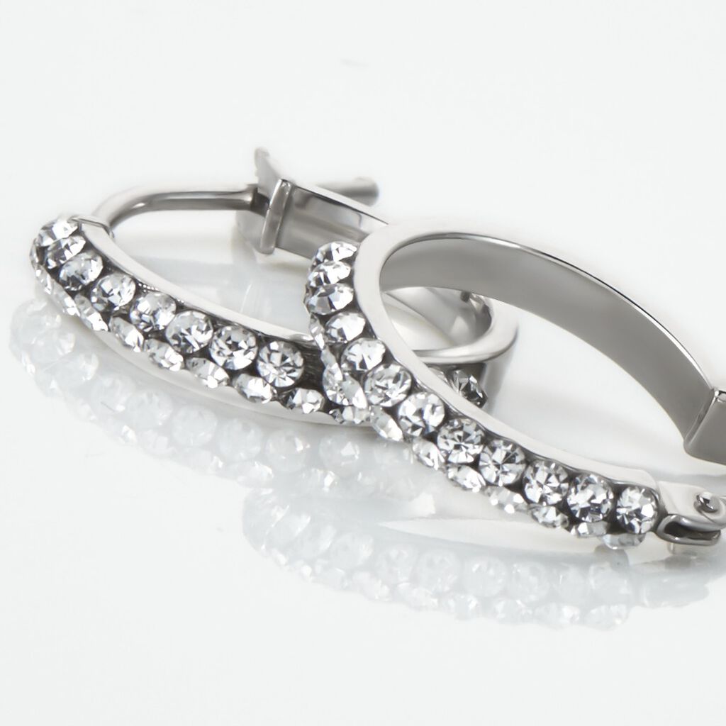 Créoles Sandrine Or Blanc Strass