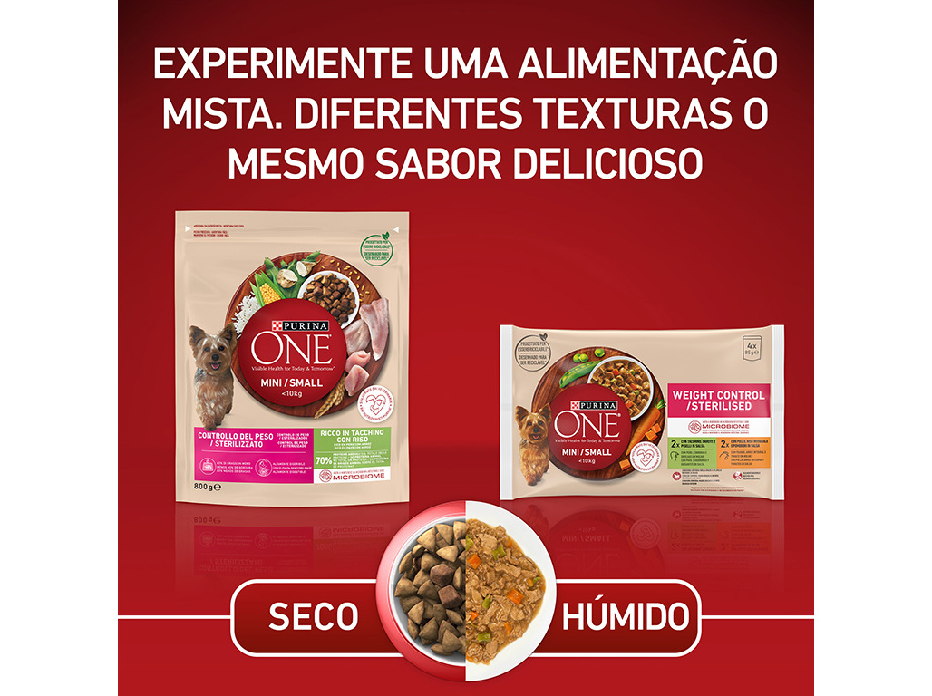 RAÇÃO PARA CÃO PURINA ONE MINI CONTROLO PESO 800G