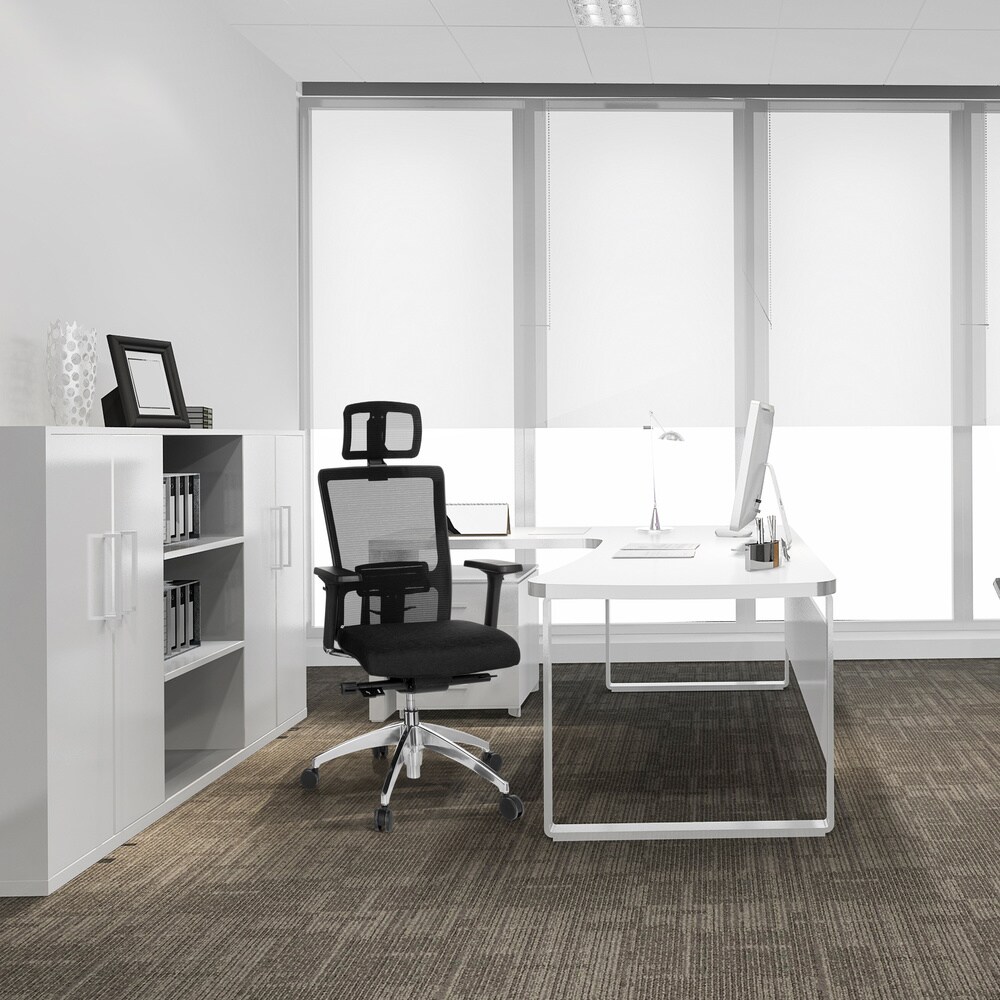 Profi Bürostuhl ASTRA LUX Stoff/Netzstoff mit Armlehnen (höhenverstellbar) hjh OFFICE