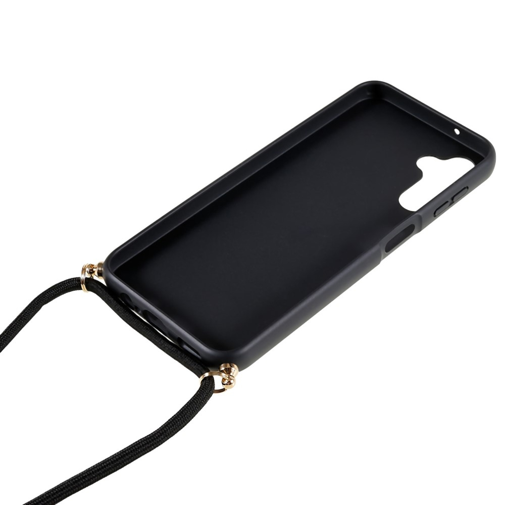 Samsung Galaxy A14 5G / A14 4G Necklace Bio Gummi Case Hülle Eco Friendly Nachhaltig Kompostierbar   Handykette (150cm) - Schwarz