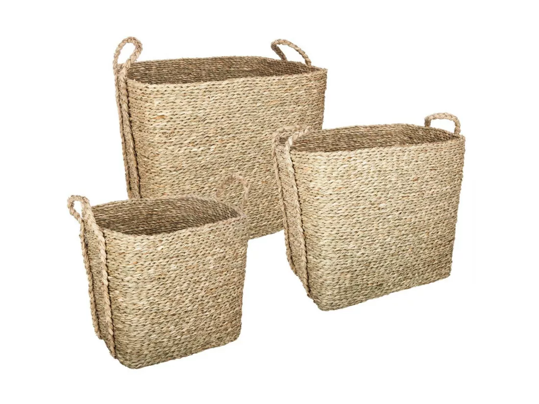 Lot de 3 Paniers de Rangement à Anses 
