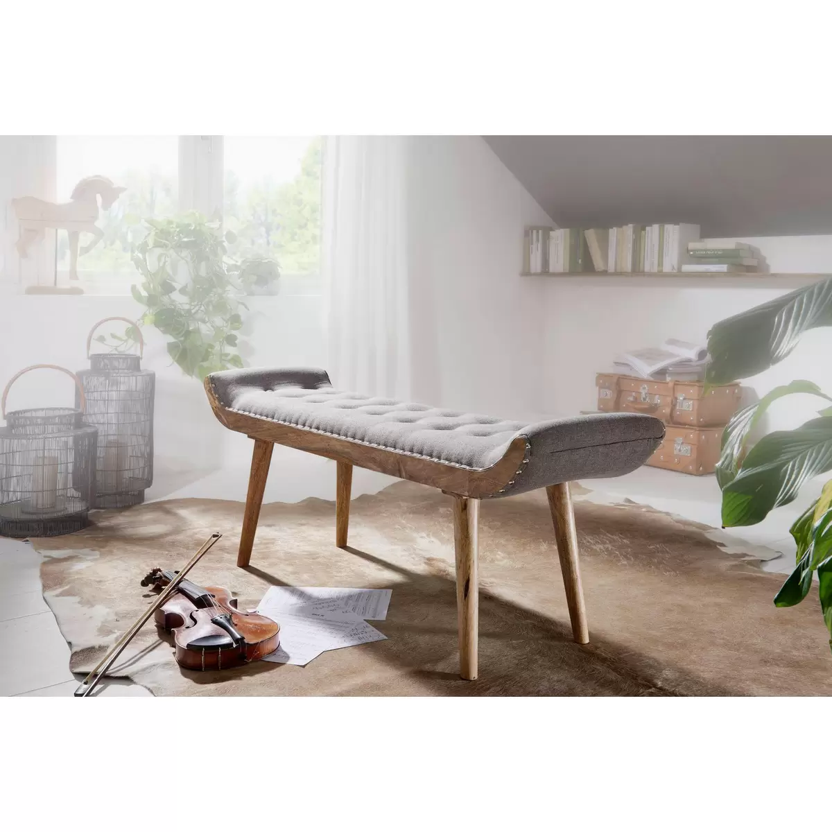 Sitzbank Grenoble braun,grau,natur