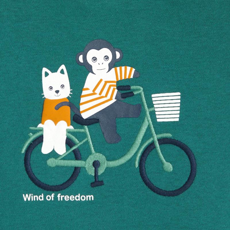 Sweat col croisé animaux bleu bébé garçon Bleu
