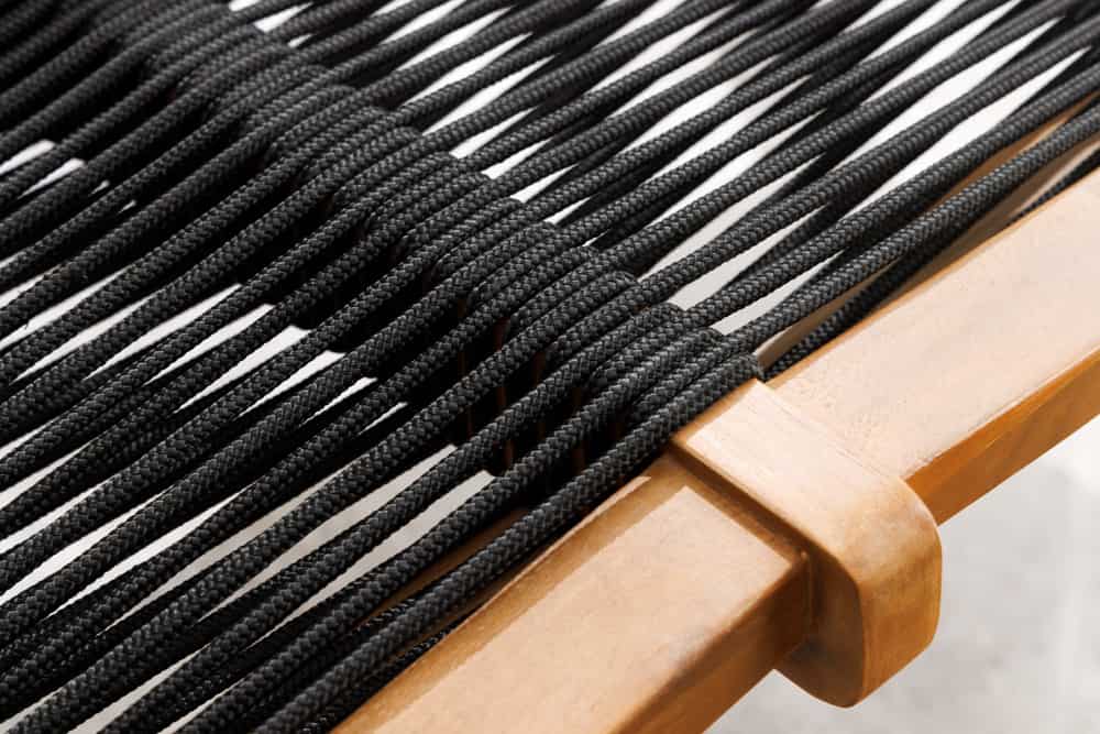 Outdoor Gartenbank BALI ROPE 120cm natur anthrazit Akazie 2-Sitzer