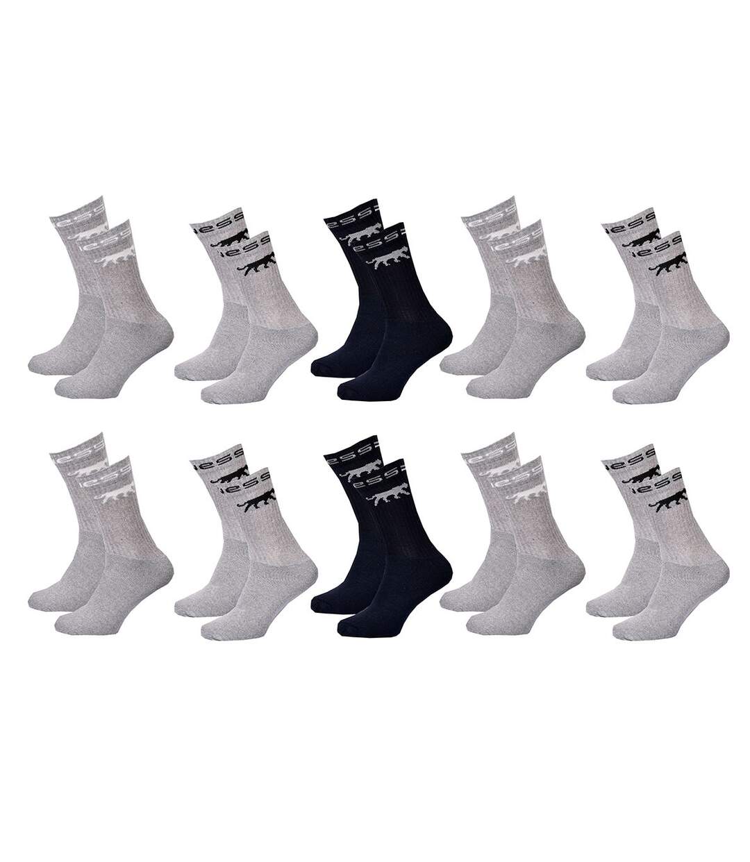 Chaussettes Homme AIRNESS Qualité et Confort-Assortiment modèles photos selon arrivages- Pack de 10 Paires CREW 41477