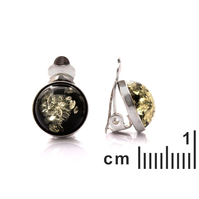 Boucle d'oreille argent 925 Ambre veritable de la mer Baltique