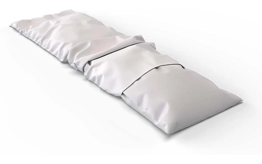 Kopfkissenbezug Satin Uni 40 x 130 cm, WeissSeitenschläfer Kissenbezug