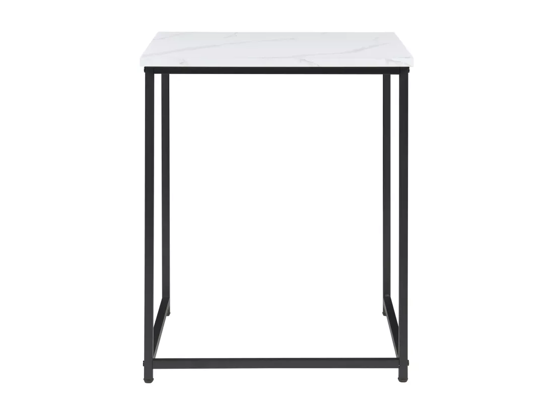 Lot de 3 tables basses gigognes Trollhättan noir effet marbre blanc [en.casa]