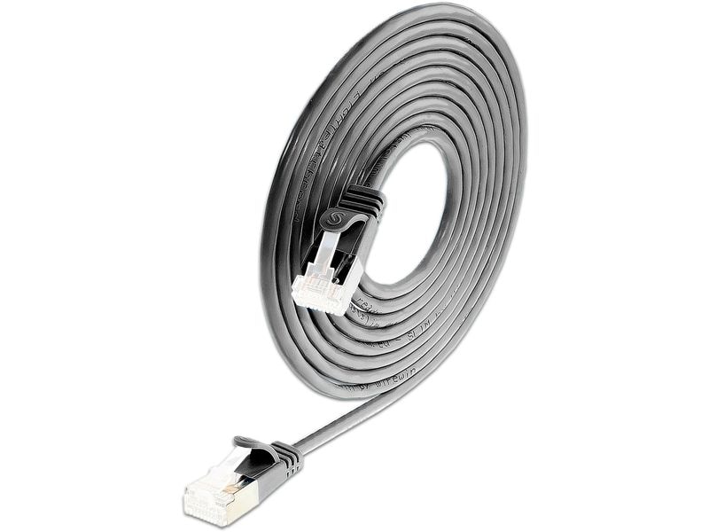 SLIM Slimpatchkabel RJ-45, Cat 6A, U/FTP, 2 m, Schwarz, 60- SLIM Multipack, 60x 2.0m KAT6A Patchkabel, schwarz