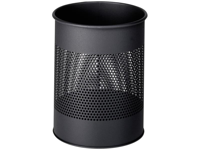 DURABLE Papierkorb 15 Liter, Anthrazit Abfallkorb aus Stahl
