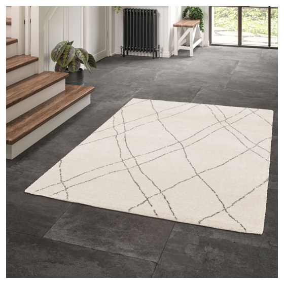 Tapis motif berbère - aria - blanc cassé - 160 x 230 cm