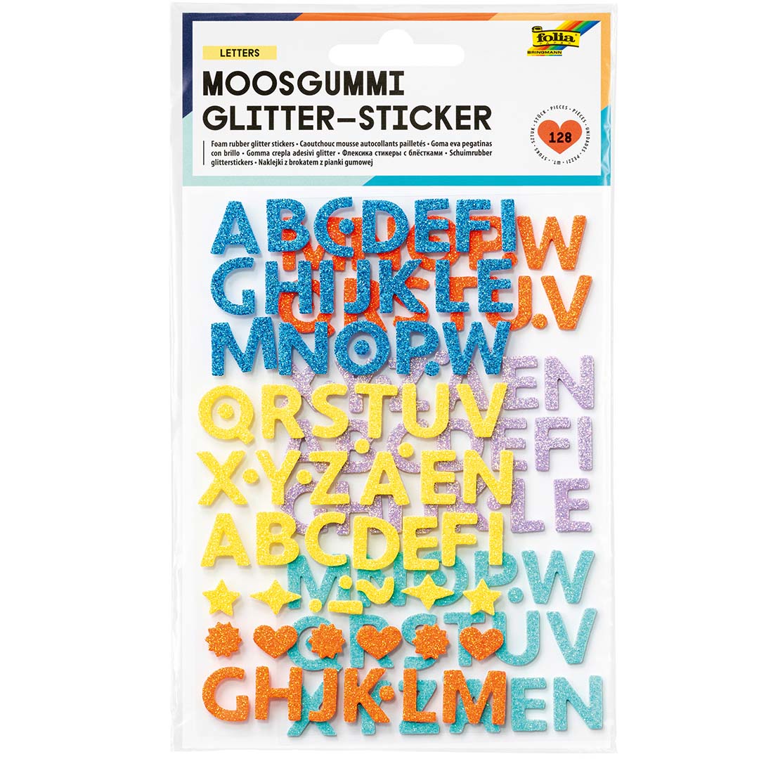 Folia stickers glitter - letters - 128st