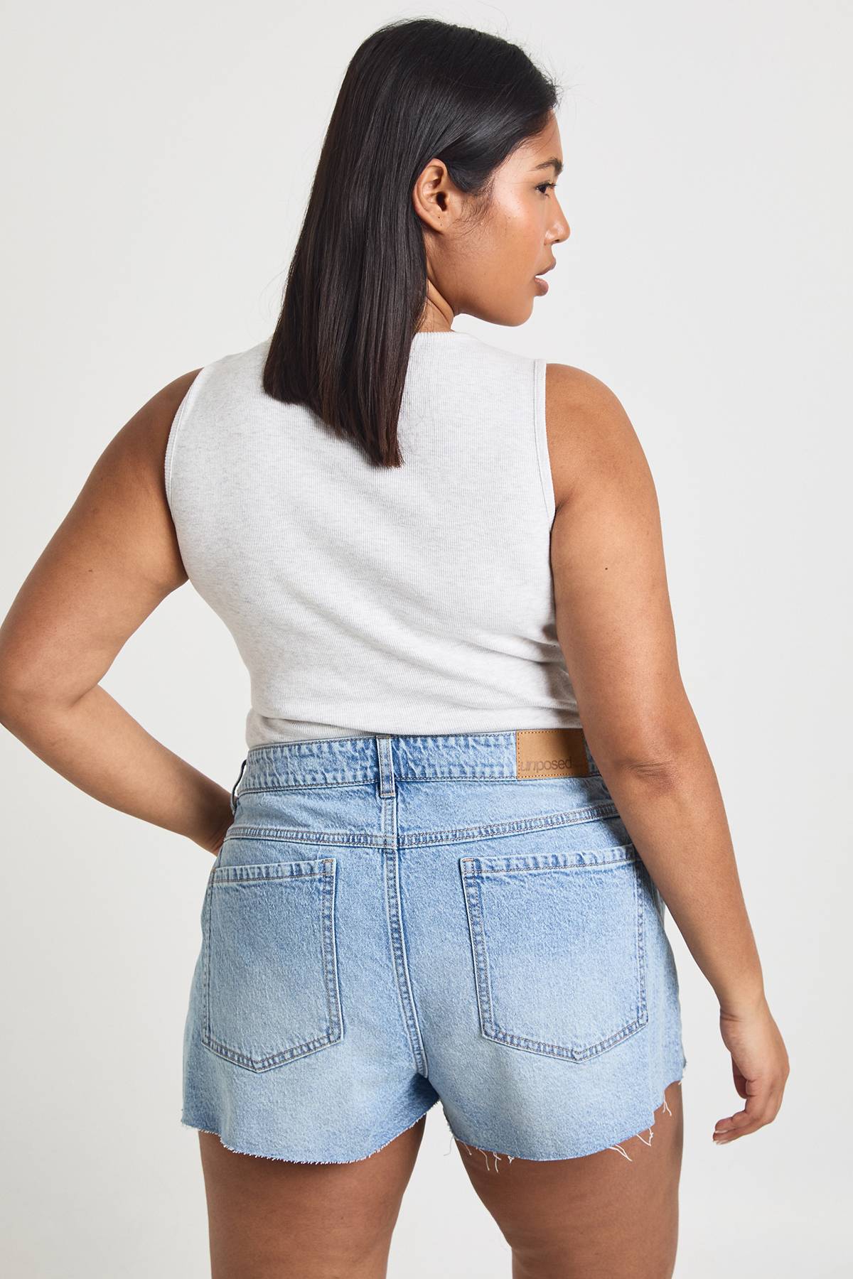 boohoo Short En Jean Grande Taille Jambe Large Évasée