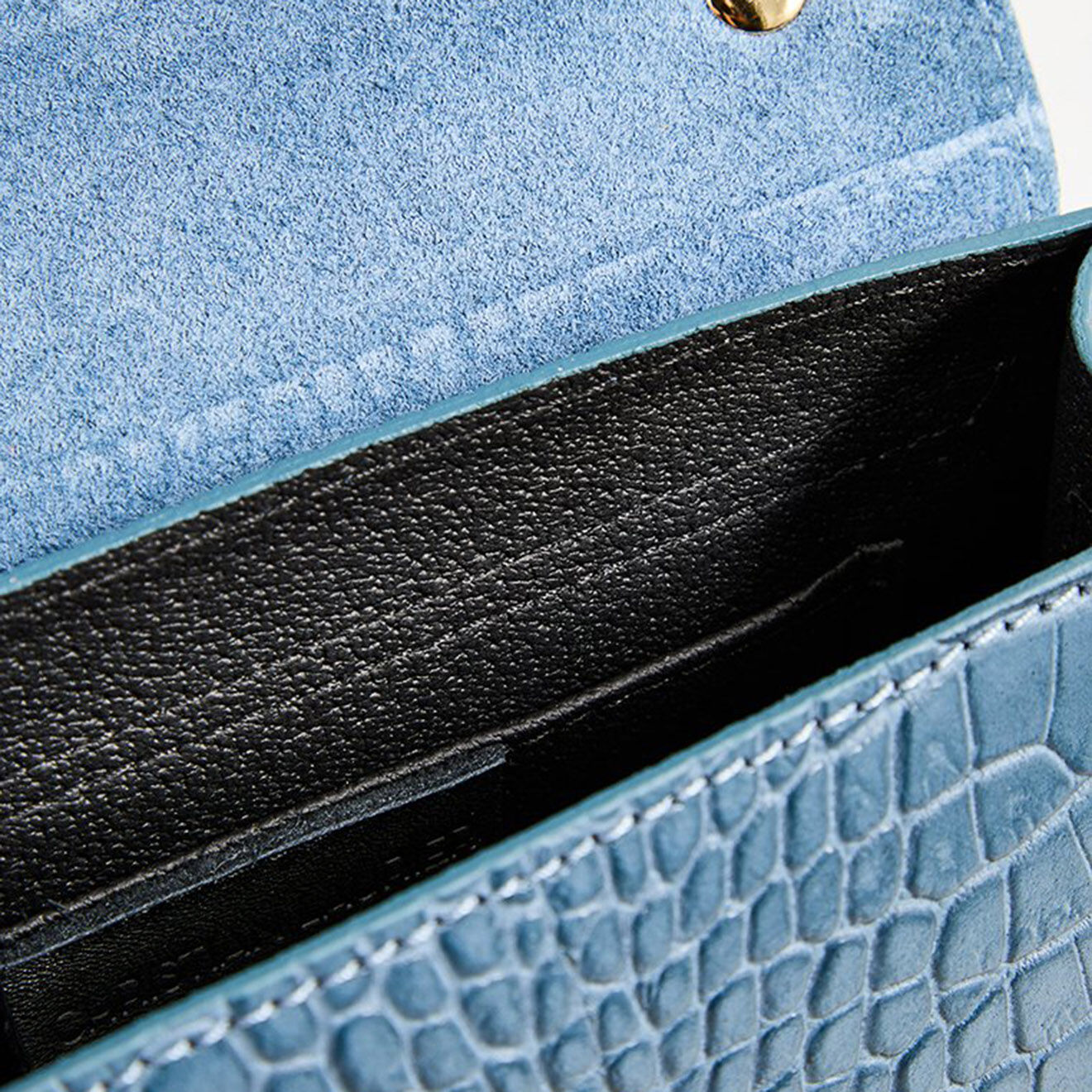 Christian Laurier Sac à main en Cuir croco Lily bleu - 19x11x7.5 cm