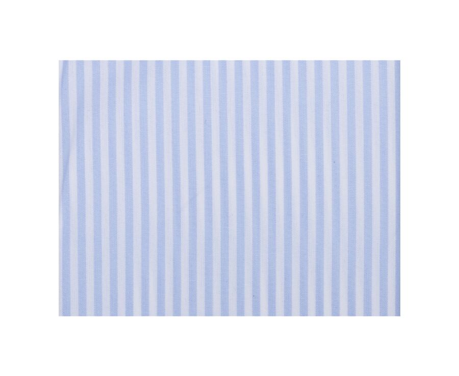 Chemise coton rayures Bleues Claires et blanches - Col américain - MARLON