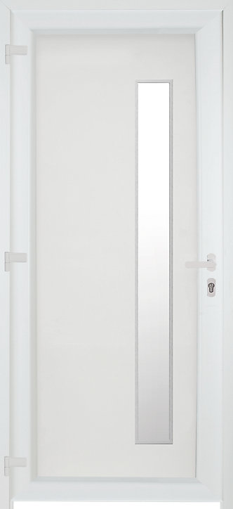 Porte d'entrée FORTIA pvc blanc RAL 9003 Gatteo 96 x h.218 cm poussant droit