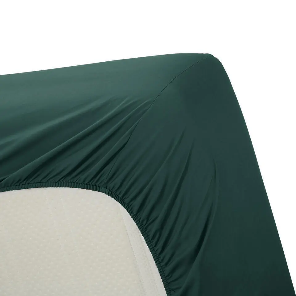 Ambiante Katoen - Topper Hoeslaken - 120x200 - Donker Groen