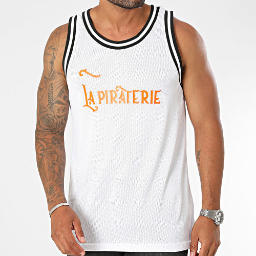 Débardeur Pirate 10 Blanc Orange