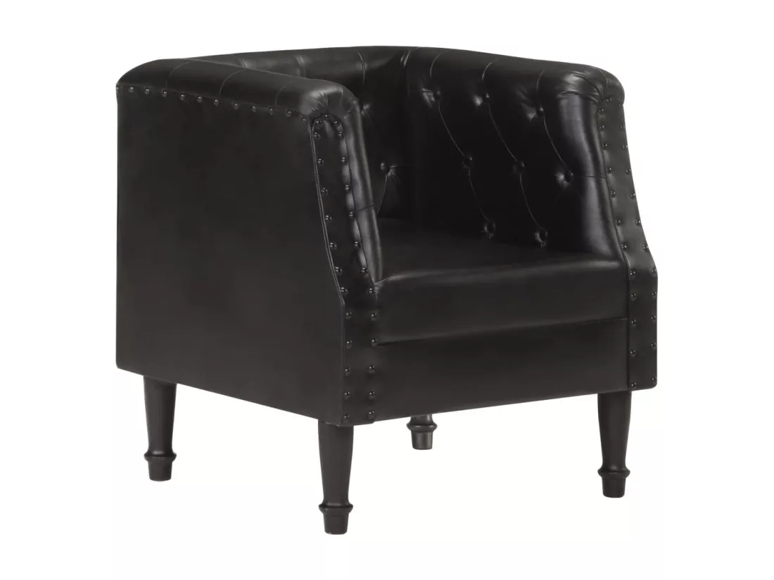 Fauteuil Noir Cuir véritable