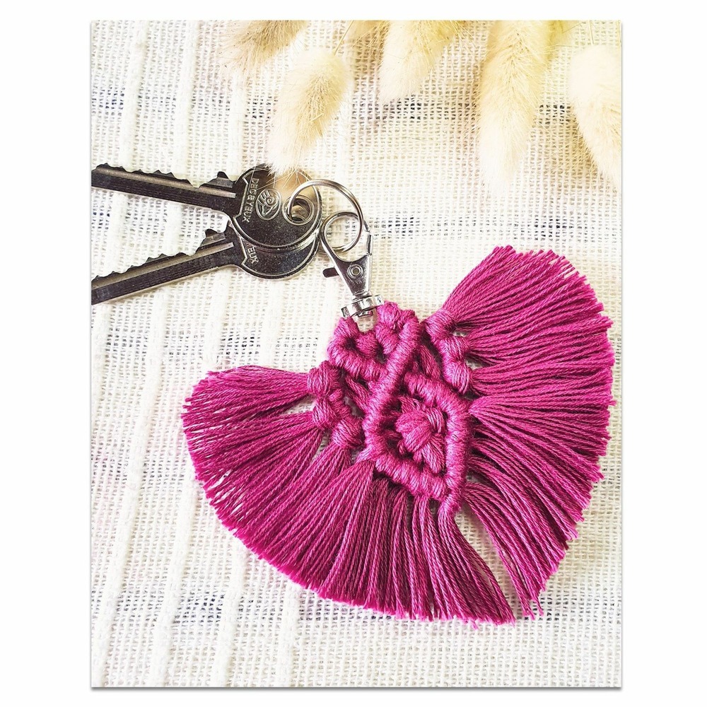 Coffret macramé - porte-clés coeur