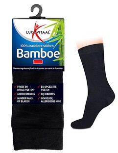 Lucovitaal Bamboe Sokken Zwart 35-38 1PR