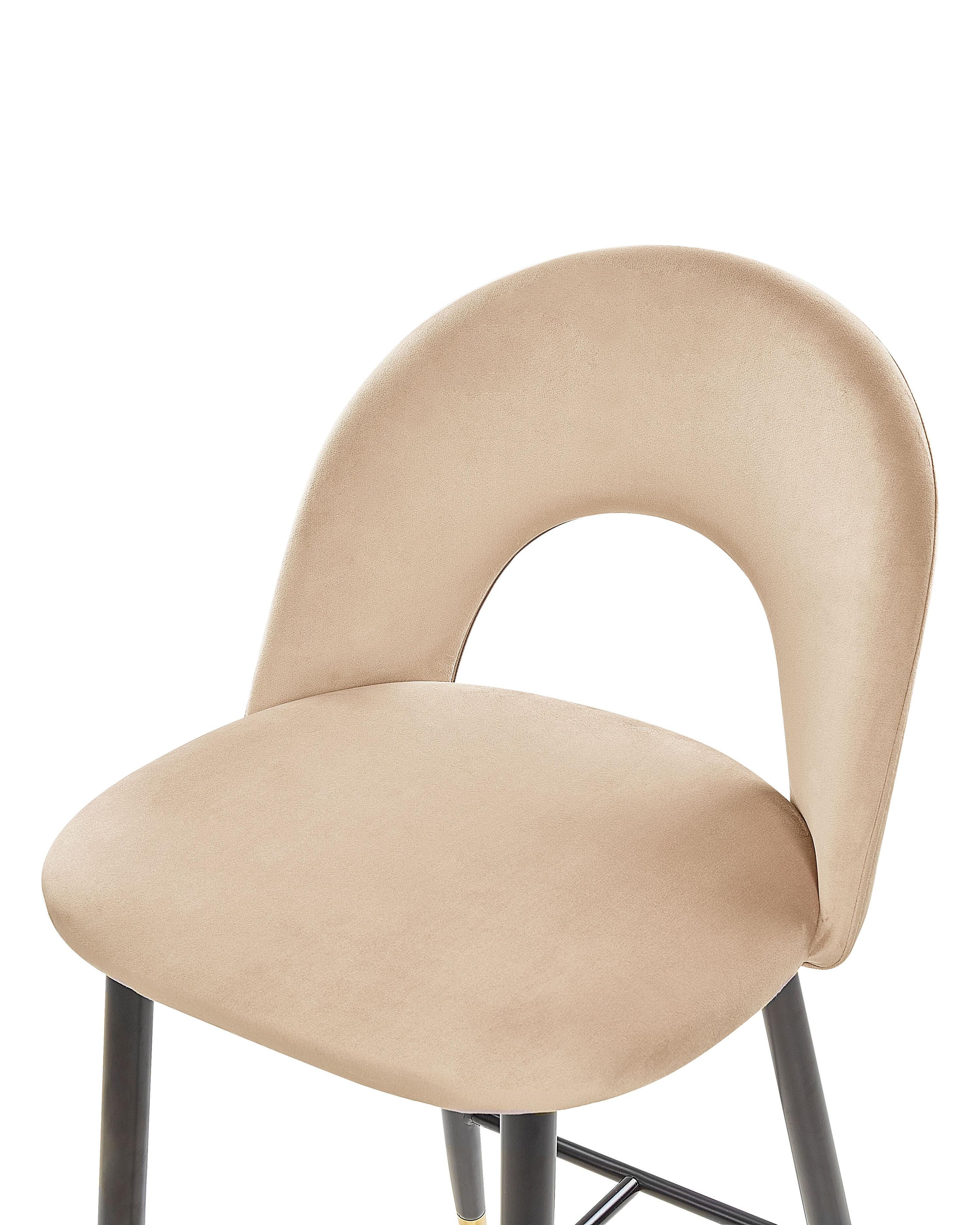 Set van 2 barstoelen FALTON Fluweel Beige