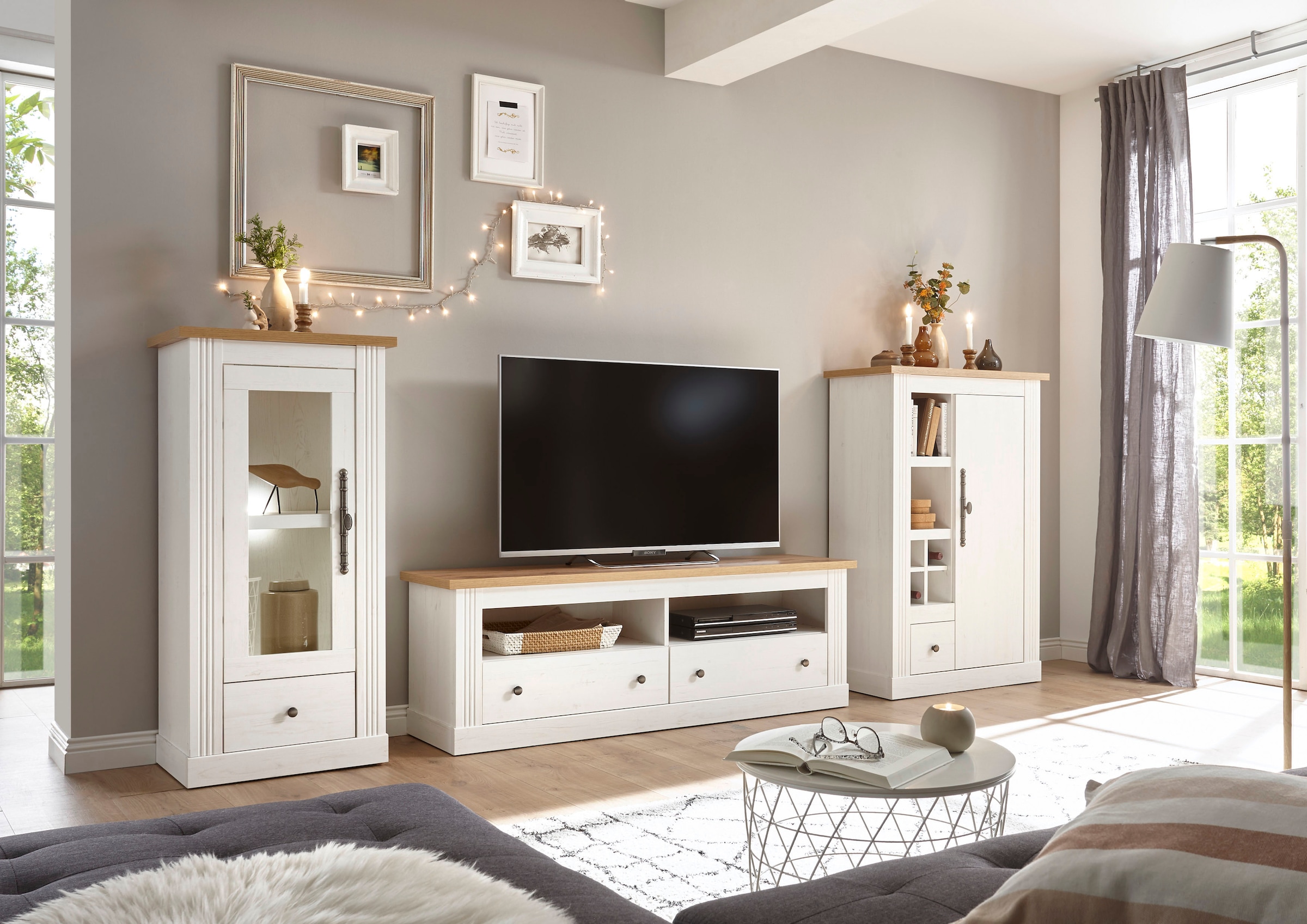 Home affaire Wohnwand »Westminster TOPSELLER!« Set, Vitrine, Lowboard, Kommode, 3 Stk. tlg.
