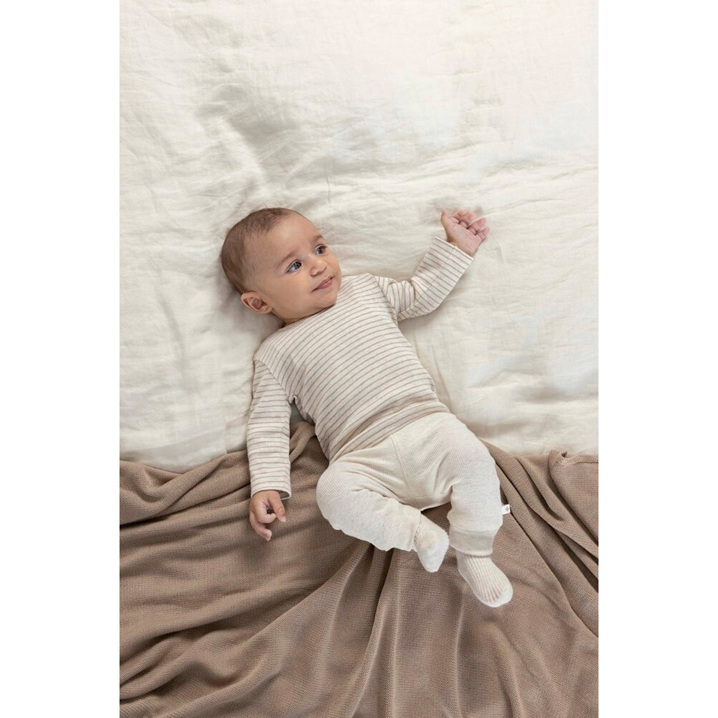 Feetje Jogginghose Rippqualität beige