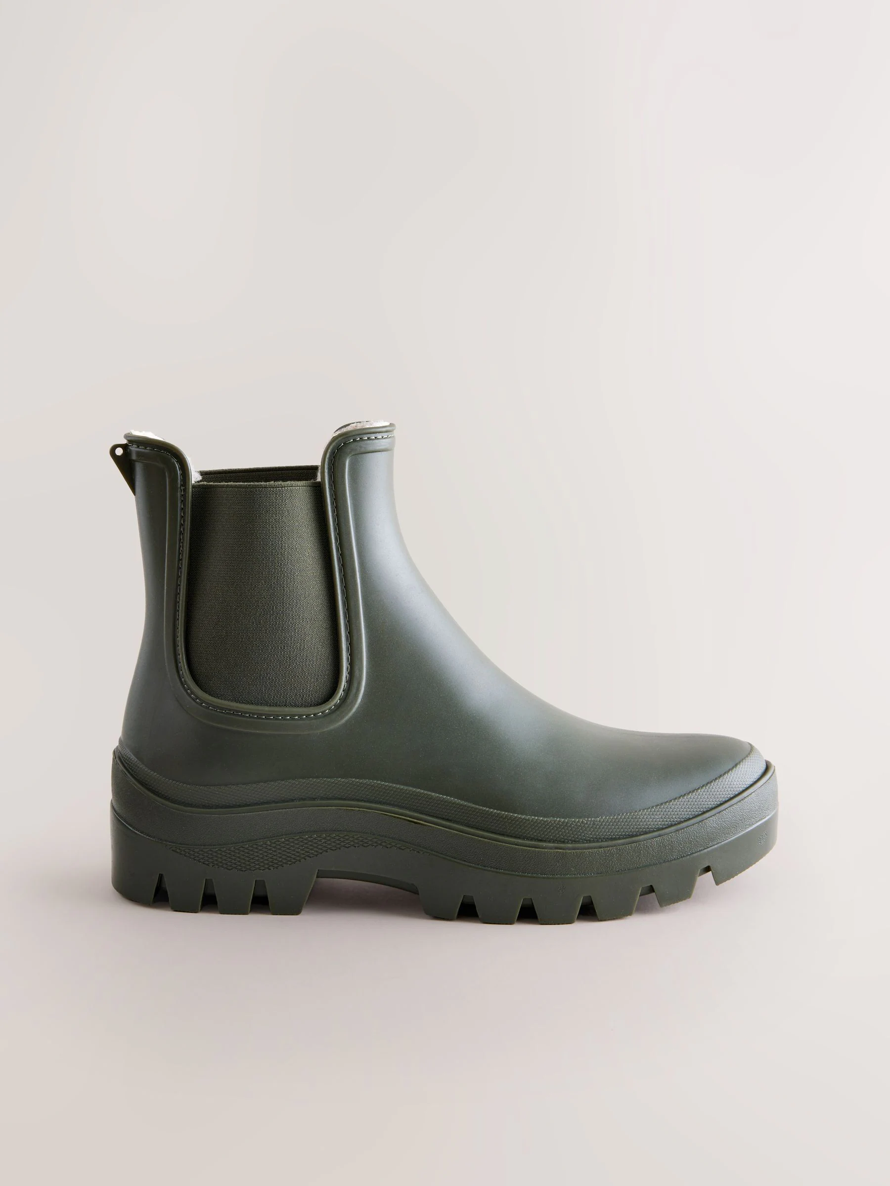 Kakigroen - Faux Fur Lined Chelsea Ankle Wellies