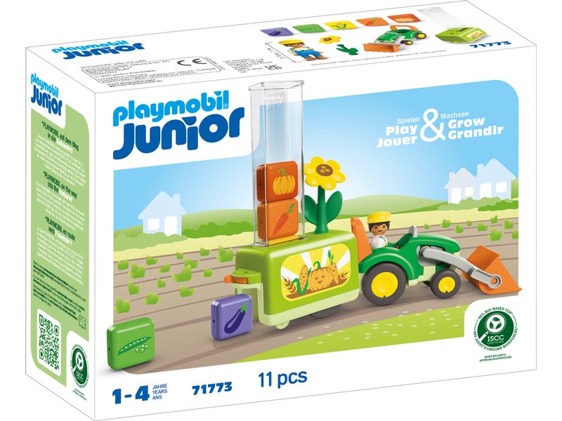 Playmobil Junior Traktor 71773 Traktor mit lustiger Pflanzmaschine
