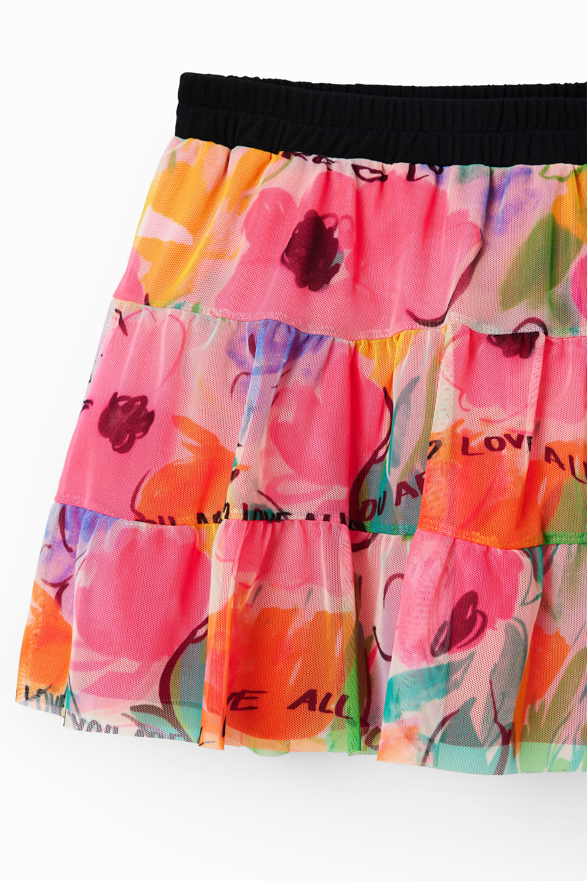 Mini-jupe tulle fleuri
