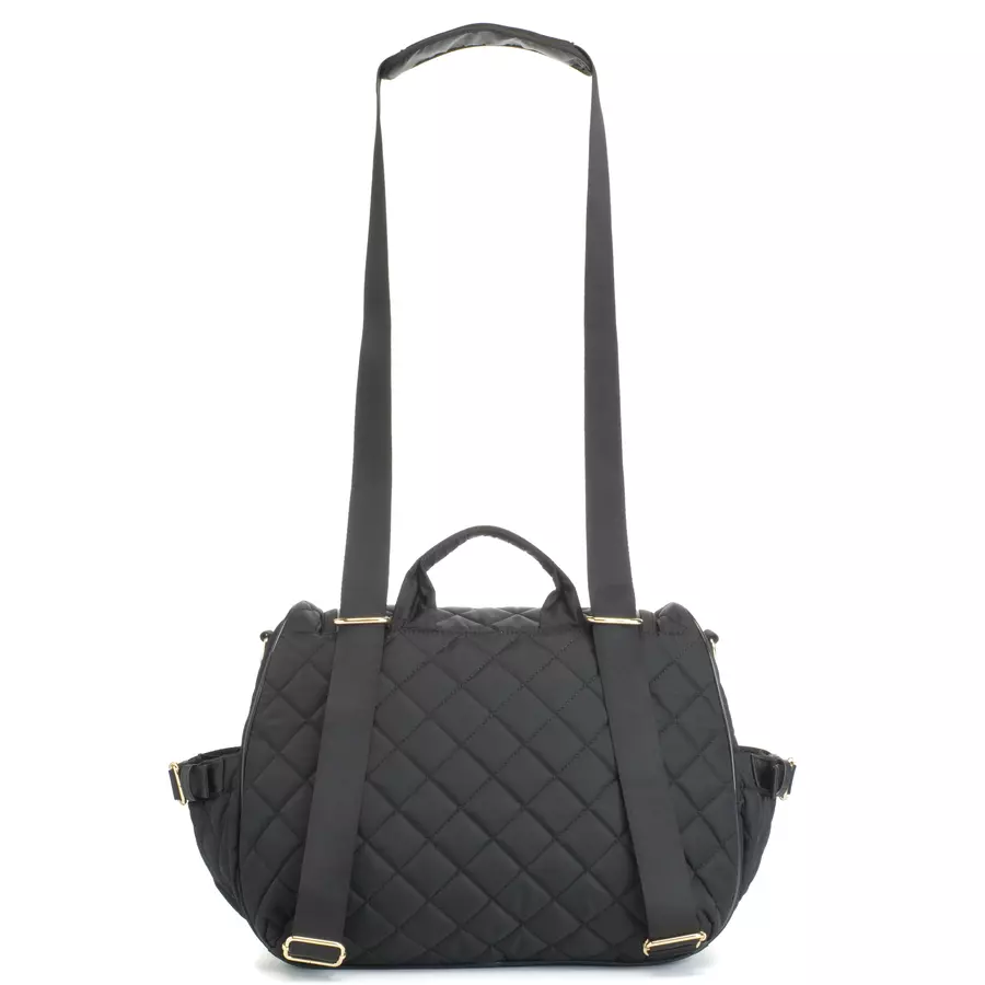 storksak Wickelrucksack Poppy Quilt Black