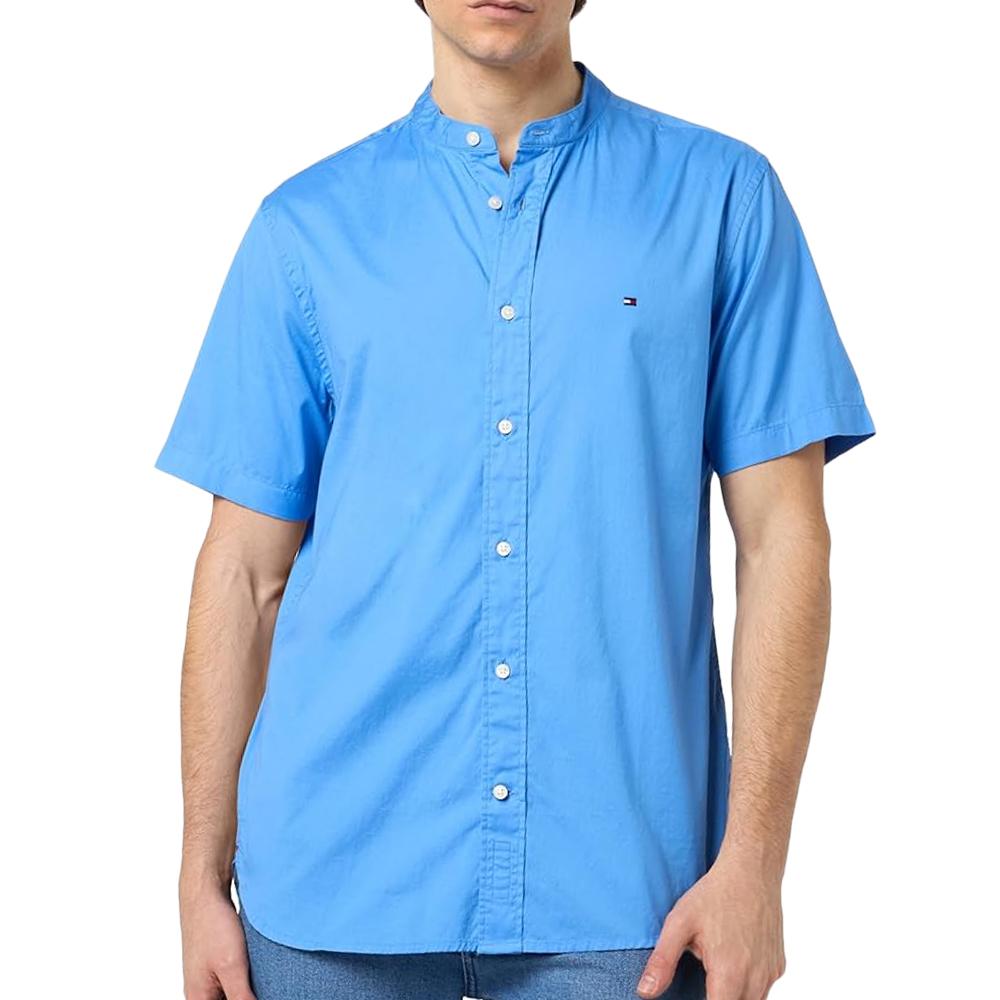 Tommy Hilfiger Chemisette Bleu Homme Tommy Hilfiger Flex Poplin Mao