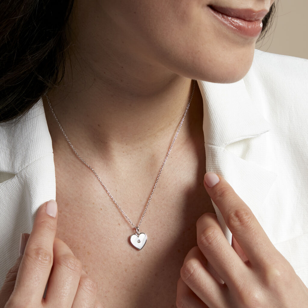 Collier Erina Argent Blanc Nacre Oxyde De Zirconium