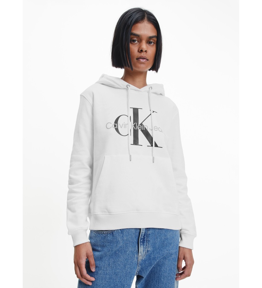 Moletom com capuz Calvin Klein Jeans Monogram, branco