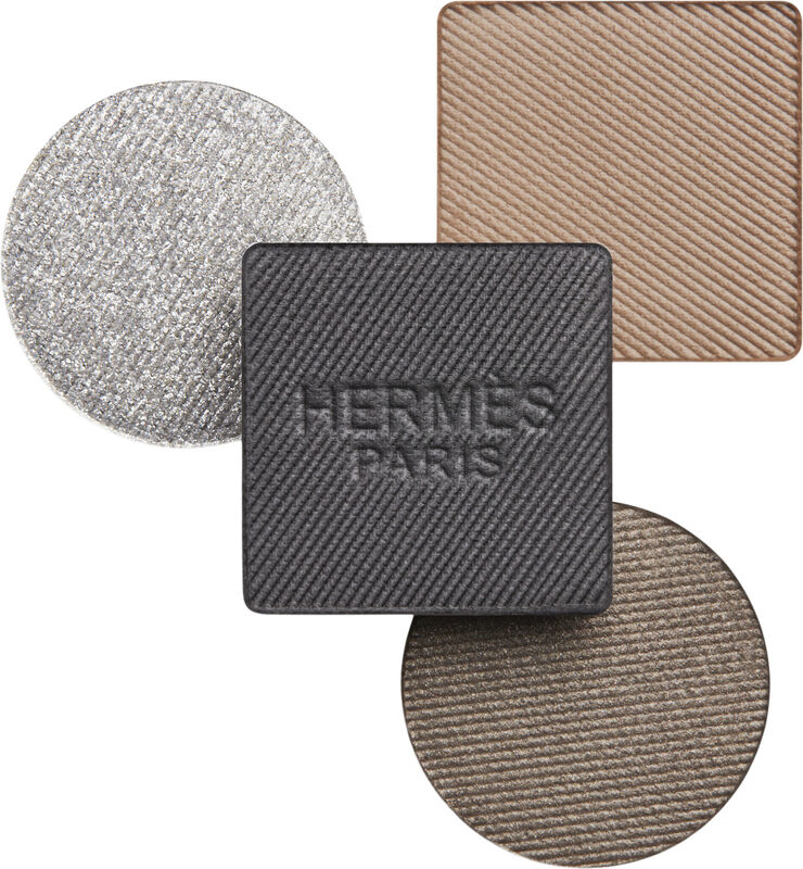 HERMÈS Ombres d'Hermès, powder quartet for the eyes, Ombres Fumées