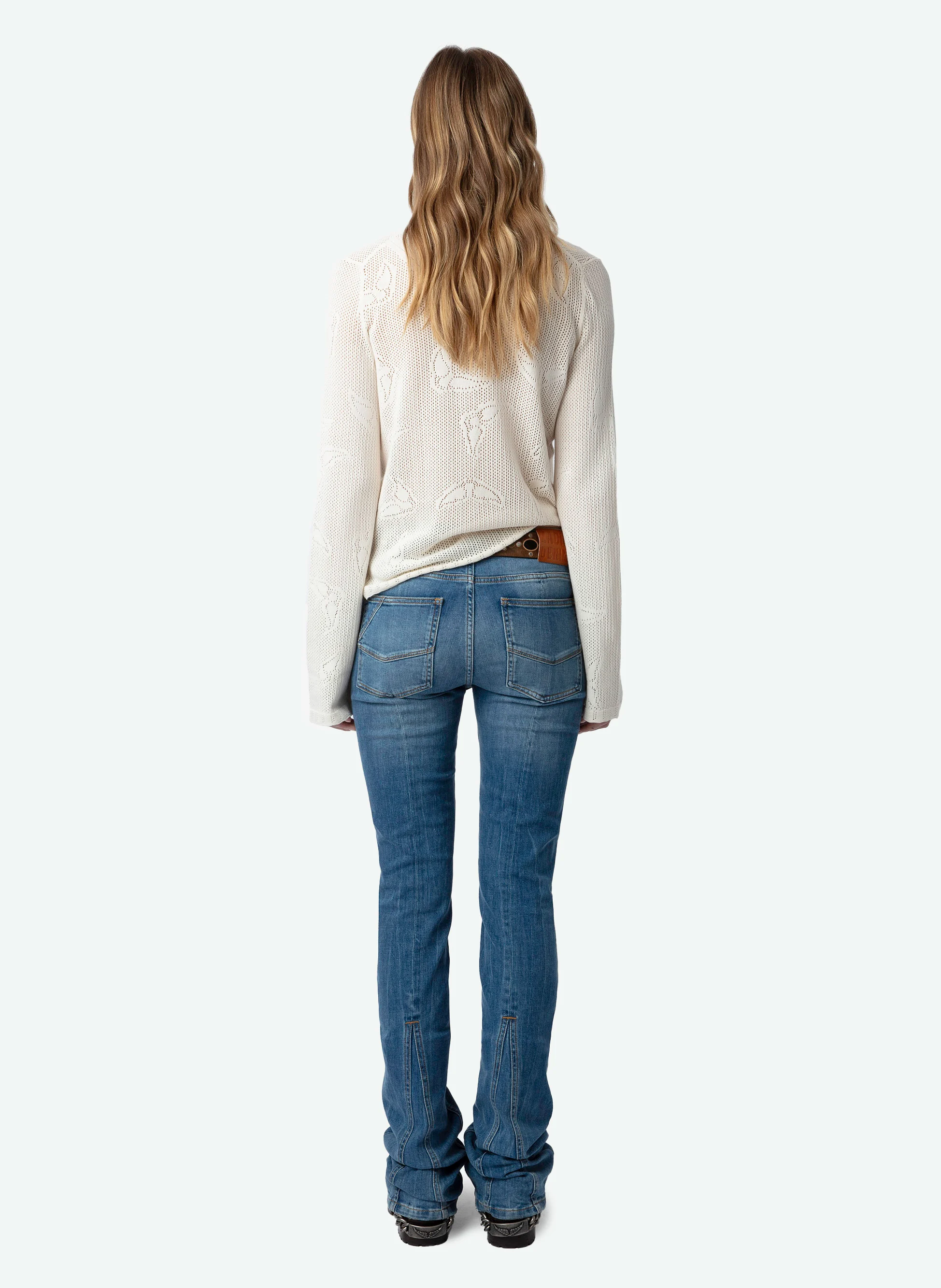 SALMYR - Pull en maille pointelle de coton bio | Blanc
