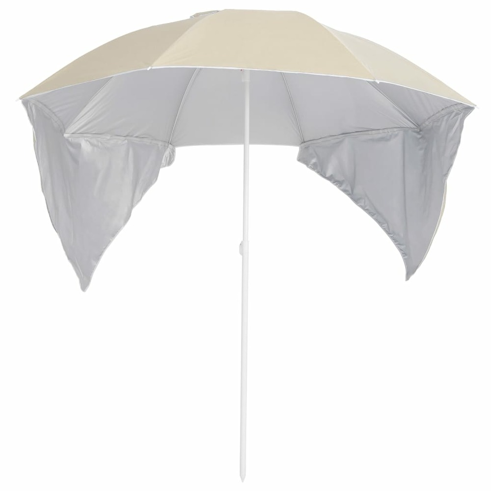 Parasol de plage avec parois latérales 215 cm sable