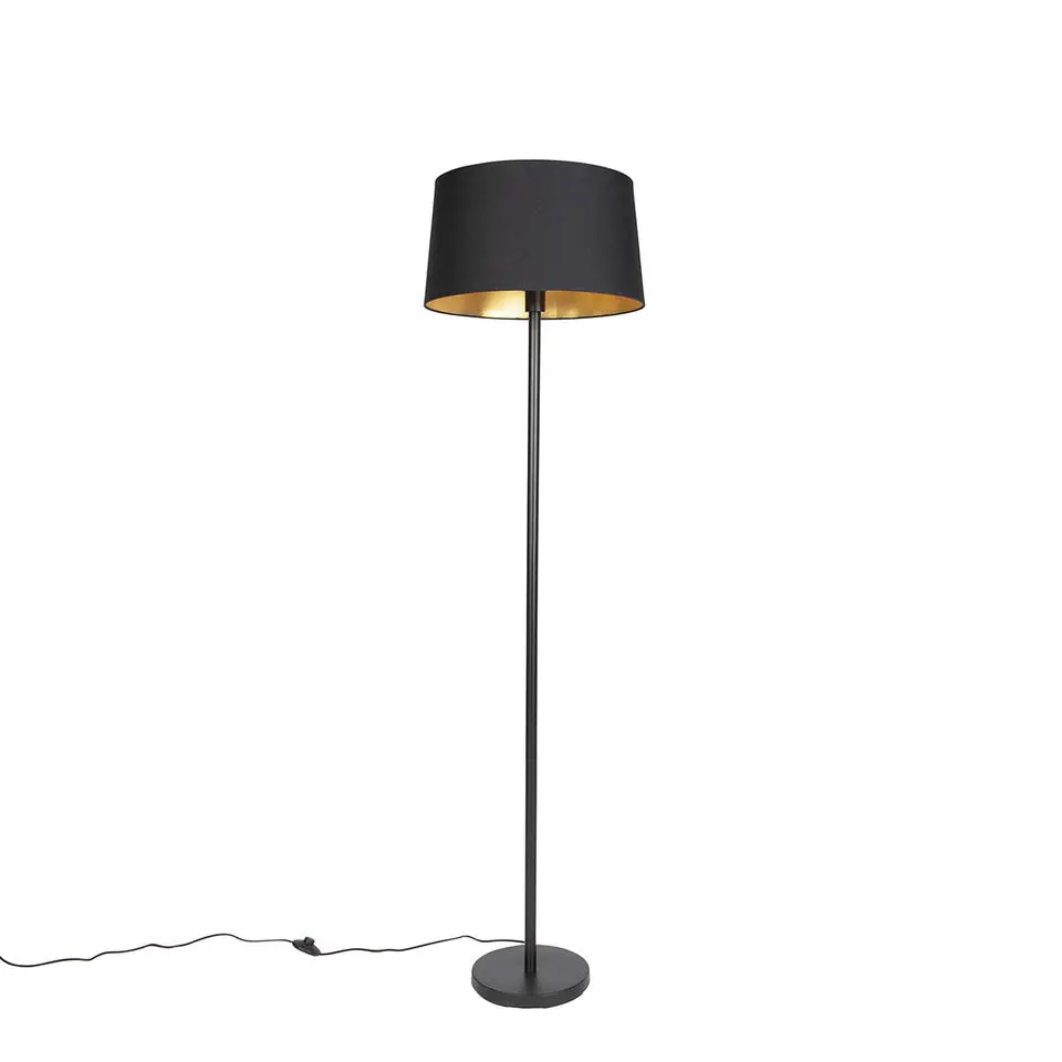 Qazqa vloerlampen simplo zwart e27