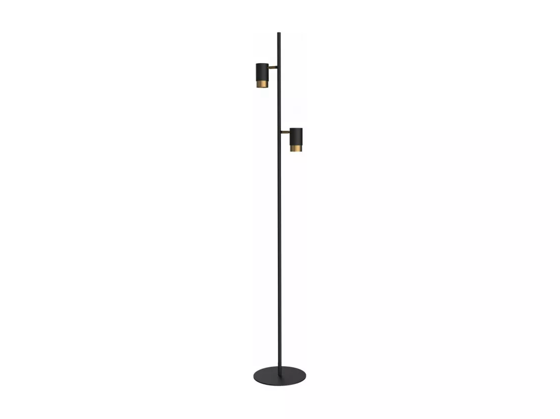 Lampadaire design noir double spots orientables - Elya