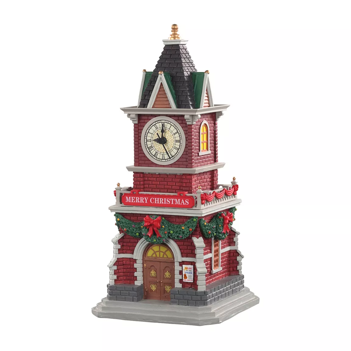 Village de Noël Lemax lumineux à piles Horloge Tannenbaum Tower