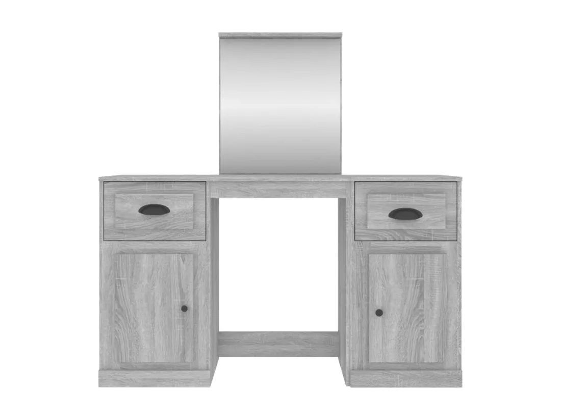 Coiffeuse avec miroir sonoma gris 130x50x132,5 cm